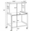 3-Tier Rolling Microwave Cart Kitchen Storage Organizer with Power Outlet Lockable Wheels And 10 Hooks for Kitchen