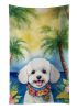 Bichon Frise Luau Kitchen Towel Dish Cloths Guest Hand Towel Decorative Bathroom Towel for Face,Tea, Dishcloth, Kitchen and Bath