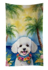 Bichon Frise Luau Kitchen Towel Dish Cloths Guest Hand Towel Decorative Bathroom Towel for Face,Tea, Dishcloth, Kitchen and Bath