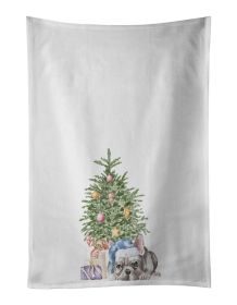 NEW French Bulldog Black #1 Christmas Presents and Tree Kitchen Towel Set of 2 White Dish Towels Decorative Bathroom Hand towel for Hand, Face, Hair