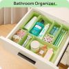 25 PCS Plastic Drawer Organizers Set, 4-Size Versatile Bathroom and Vanity Drawer Organizer Trays, Storage Bins for Makeup, Bedroom