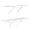 Wire Shelf Kit, 4 ft, Set of 2, Wall Mounted Wire Shelves, Heavy-Duty Carbon Steel Hanging Shelf, Floating Wall Storage Shelves with Dip Coating