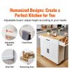 Kitchen Island Cart with Solid Wood Top, 35.4" Width Mobile Carts with Storage Cabinet, Rolling Kitchen Table with Spice Rack, Towel Rack