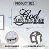 God Bless This Home Wall Decor Rustic Metal Home Sign for Farmhouse Entryway Living Room Kitchen Dining Room Decor
