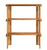 3-Tier Folding Wooden Storage Shelves for Entryway Garden Multi-Purpose Organizer with Natural Wood Finish