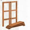 3-Tier Folding Wooden Storage Shelves for Entryway Garden Multi-Purpose Organizer with Natural Wood Finish