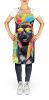 Scottish Terrier Hippie Dawg Apron Cooking Kitchen Server Baking Crafts Gardening for Adult Women Men, Unisex, Large, Multicolor