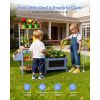 Mud Kitchen, Outdoor Mud Kitchen for Kids, Wood Outdoor Play Kitchens with Planting Box, Critter Catcher Container, Tank, Sink