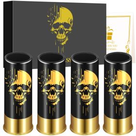 4pcs Skull Shot Glasses, 1.5oz - Reusable, High-Quality Plastic Bullet Cups For Whiskey, Cocktails & Wine, Perfect For Bars, Parties & Gifts (Option: Black XJB020606)
