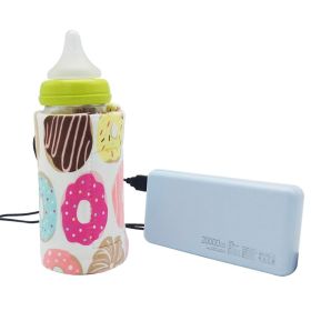 USB Milk Water Warmer Travel Stroller Insulated Bag Portable Baby Nursing Bottle Heater Cover Baby Food Warmer Bottle Warmer (Option: Donut)