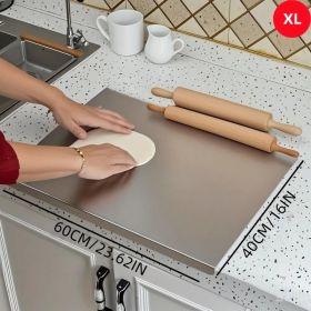 Stainless Steel Cutting Board With Lip For Kitchen Chopping Boards For Countertop Large Metal Cutting Board Over Sink Suitable For Meat Fruits Ve (Option: 40cm60cm)