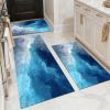 Three-piece kitchen rug set, non-slip and washable, abstract pattern kitchen hallway rug, soft and comfortable, suitable for sinks, floors, entrances