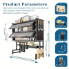 Over the Sink Dish Rack, Adjustable Carbon Steel Kitchen Sink Storage Rack with Utensil Rack, Knife Rack and Cutting Board Rack