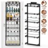 Over The Door Pantry Organizer 6-Tier Pantry Door Organizer Carbon Steel 110LBS Loading Easy Install Behind Door Storage For Closet Kitchen Bathroom 5