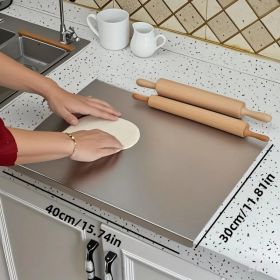 Stainless Steel Cutting Board With Lip For Kitchen Chopping Boards For Countertop Large Metal Cutting Board Over Sink Suitable For Meat Fruits Ve (Option: 30CM40CM)